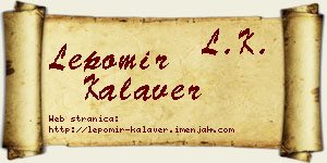 Lepomir Kalaver vizit kartica